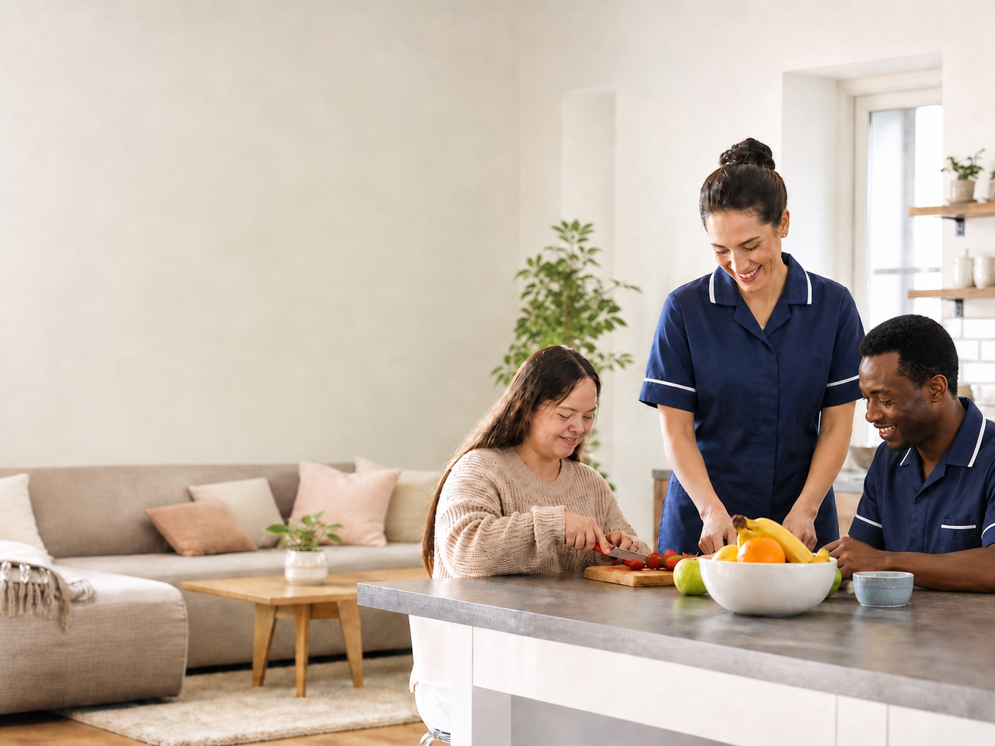 Carer providing compassionate support